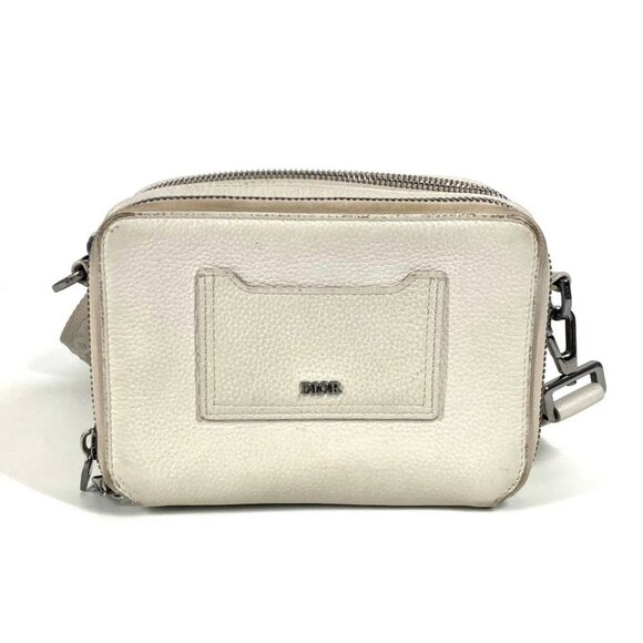 Dior logo Crossbody bag Shoulder Bag Leather IvoryBased - Picture 1 of 13
